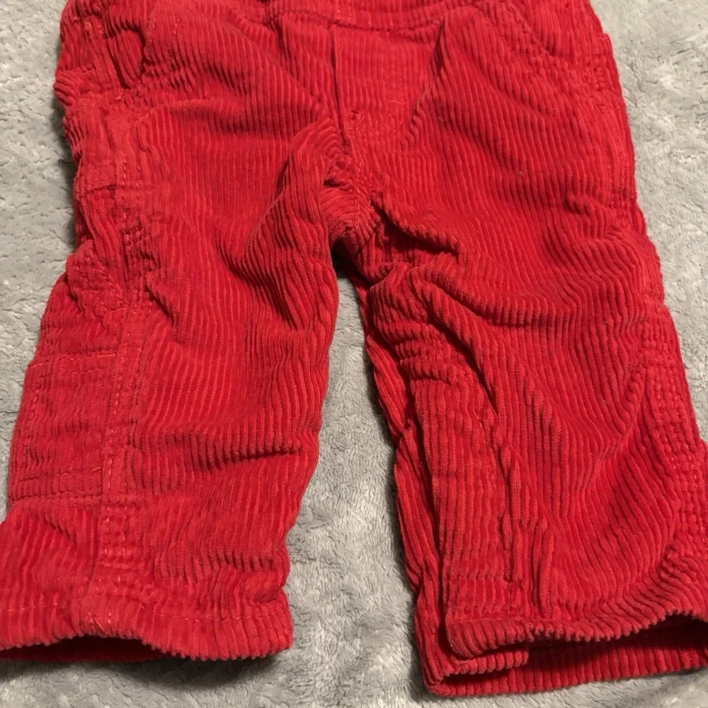 Oshkosh Bgosh Overalls Baby 6 Months Red Corduroy